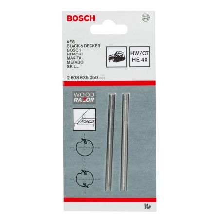 Bosch Tungsten Carbide Woodrazor Planer Blades x2 82mm 2608635350