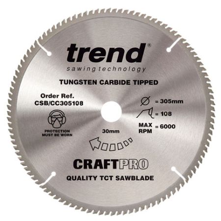 Trend CSB/CC305108 CraftPro Saw Blade Crosscut 305mm x 108 Teeth x 30mm