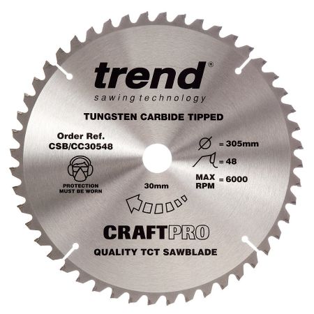 Trend CSB/CC30548 CraftPro Saw Blade Crosscut 305mm x 48 Teeth x 30mm