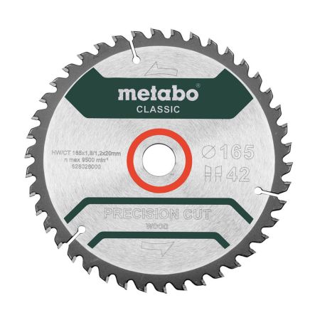 Metabo 628026000 Precision Cut Wood - Classic 165mm x 20mm Circular Saw Blade 42T