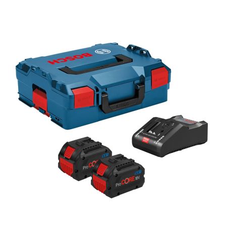 Bosch Professional GBA 18v ProCORE 5.5Ah Battery Twin Pack Inc GAL 18V-160 C Charger In L-Boxx