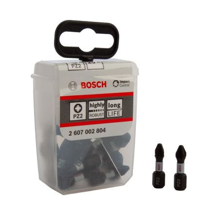 Bosch Impact Control PZ2 25mm Screwdriver Bit Set x25 Pcs 2607002804
