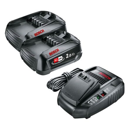 Bosch Green 18v 2.0Ah Lithium-Ion Power4All Battery Twin Pack & AL 1830 CV Fast Charger Kit