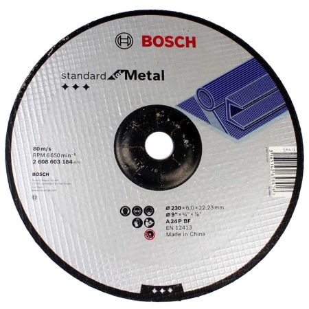 Bosch 230mm x 6.0mm x 22.23mm A 24 T BF Grinding Disc 2608603184
