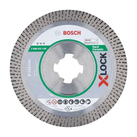Bosch Expert X-LOCK Diamond Hard Ceramic Wheel Cutting Disc 115 x 22.23 mm 2608615134