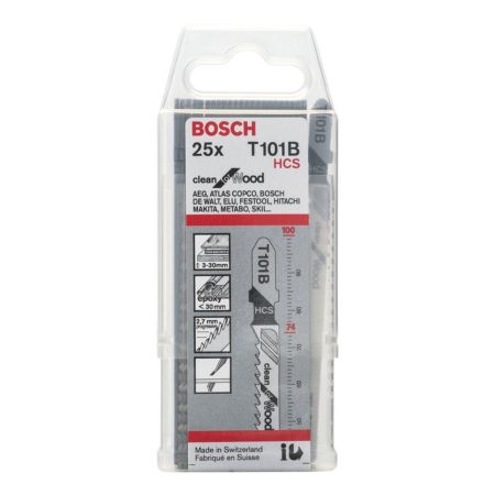 Bosch Jigsaw Blades T101B Pack of x25 2608633622