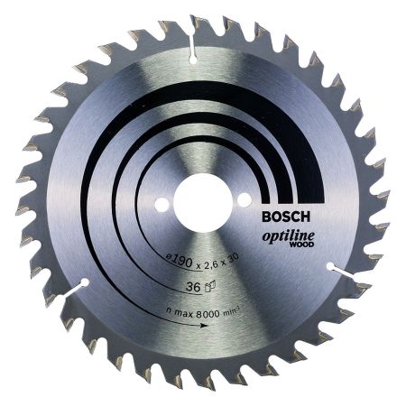 Bosch Optiline Circular Saw Blade for Wood 190x30x2.6x36T