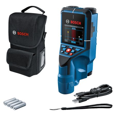 Bosch Professional D-TECT 200 C Wall Scanner Measuring Tool Inc 4x AA Batts & Accessory Set