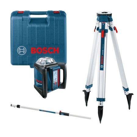 Bosch Professional GRL 500 H Rotary Laser Level Measuring Tool With LR50 Receiver, Cut & Fill Rod And Tripod