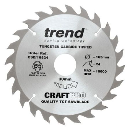Trend CSB/16524 CraftPro Saw Blade 165mm x 24 th. x 30mm
