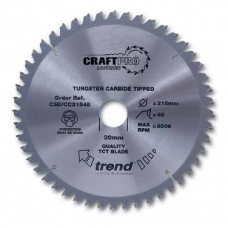 Trend CSB/CC21548 CraftPro Saw Blade crosscut 215mm x 48 th. x 30mm