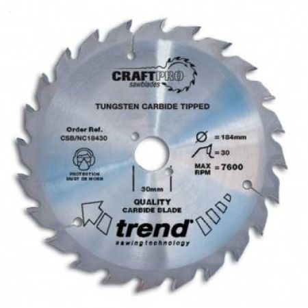 Trend CSB/NC18430A Blade TC 184 x 30 th. x 30 nail cutting