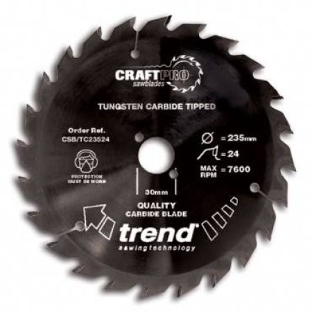 Trend CSB/TC19024T CraftPro Saw Blade 190mm x 24 th. x 30mm thin