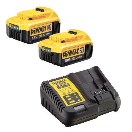 DeWalt DCB182X2/DCB115 2x 4.0Ah 18v XR Li-Ion Batteries and Charger Starter Kit