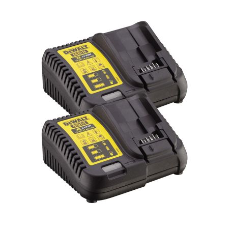 DeWalt DCB115 Compact Battery Charger for 10.8v, 14.4v and 18v XR Li-Ion Batteries Twin Pack