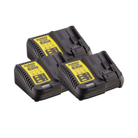 DeWalt DCB115 Compact Battery Charger for 10.8v, 14.4v and 18v XR Li-Ion Batteries Triple Pack