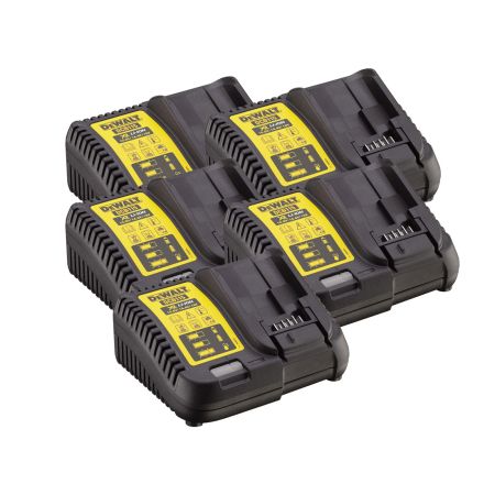 DeWalt DCB115 Compact Battery Charger for 10.8v, 14.4v and 18v XR Li-Ion Batteries 5 Pack