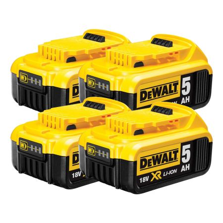 DeWalt DCB184X4 18v 5Ah Li-Ion XR Slide Battery x4 Pack