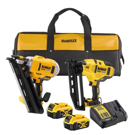 DeWalt DCK2046P2 18v XR Cordless Brushless Nailers DCN692 + DCN660 Twin Pack Inc 2x 5.0Ah Batts