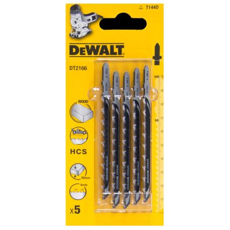 DeWalt DT2166-QZ T144D HCS Jigsaw Blades for Wood x5 Pcs