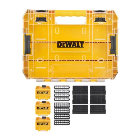 DeWalt DT70804-QZ Large TOUGHCASE Organiser Inc 3x Small Bulk Storage Cases (Empty)