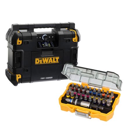 DeWalt DWST1-81079 TSTAK DAB+ BT Radio XR Battery Charger & DT7969-QZ Screwdriver Bit Set