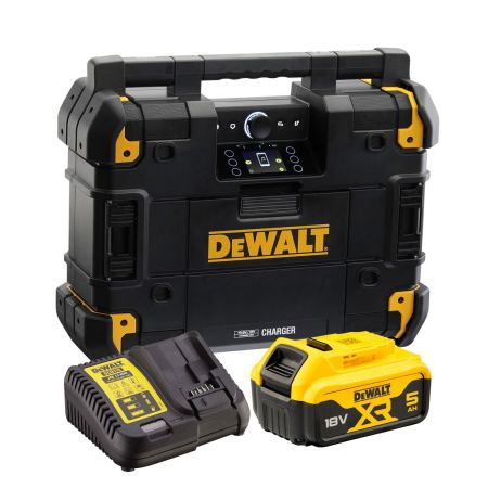 DeWalt DWST1-81079 TSTAK DAB+ BT Radio XR Battery Charger & DCB184 Battery & Charger Bundle