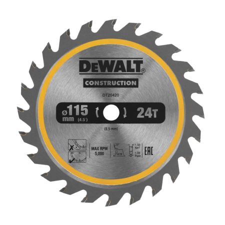 DeWalt DT20420-QZ 115mm x 9.5mm x 24T TCT Circular Saw Blade