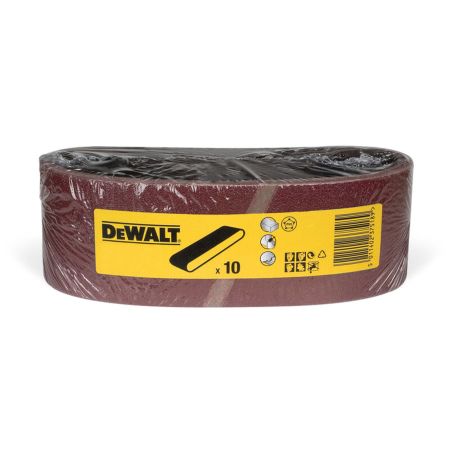 DeWalt DT3303-QZ Sanding Belts 75mm x 533mm 80 Grit x10 Pcs for DCW220