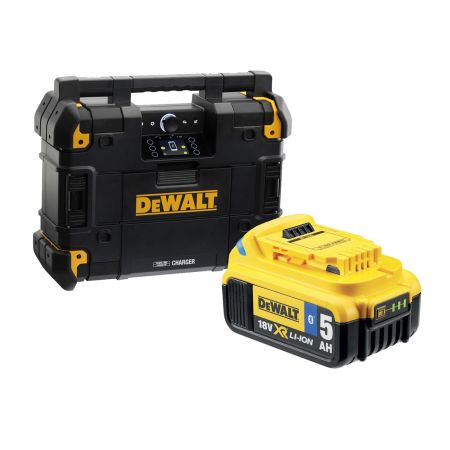 DeWalt DWST1-81079 TSTAK DAB+ BT Radio XR Battery Charger & DCB184B Battery Bundle
