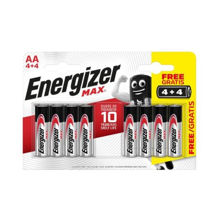 Energizer MAX 301594800 / AA Alkaline Batteries 4 + 4 FREE x8 Pcs