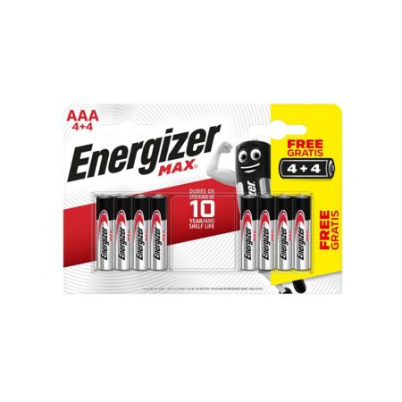 Energizer MAX 303328000 / AAA Alkaline Batteries 4 + 4 FREE x8 Pcs