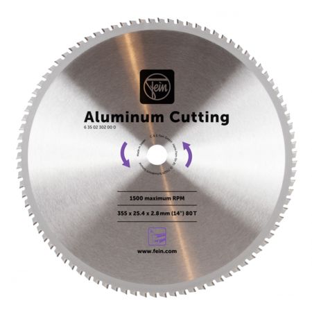 Fein 63502302000 Aluminum Cutting Blade 355mm x 25.4mm x 80T