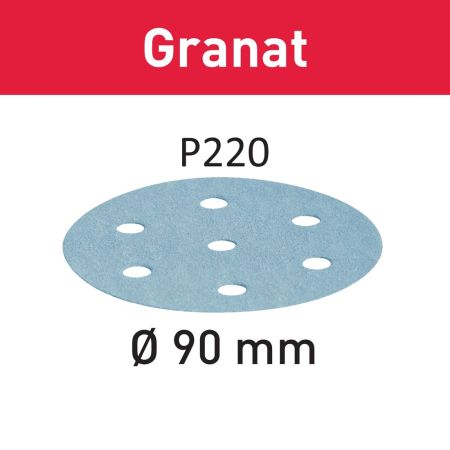 Festool 497370 StickFix Sanding Discs STF D90/6 P220 GR/100 Granat x100 Pcs