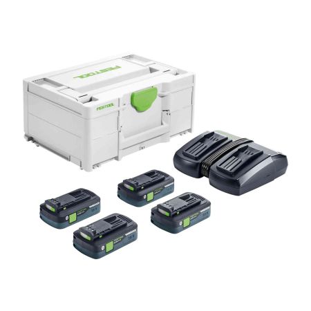 Festool 577105 Energy Set SYS 18v Inc 4x 4.0Ah Batts, TCL 6 DUO In Carry Case