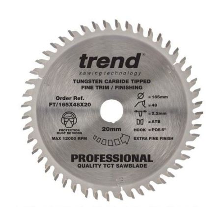 Trend FT/165X48X20 Professional Plunge Saw Blade 165mm x 48 Teeth x 20mm