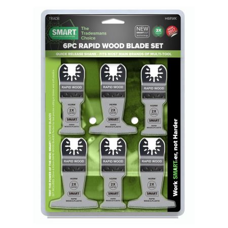 SMART H6RWK Rapid Wood Multi-Tool Blade Set x6 Pcs