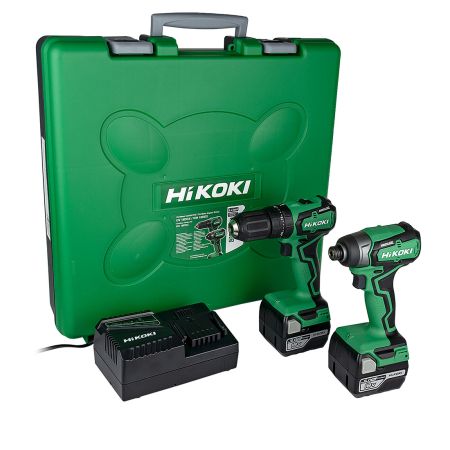 HiKOKI KC18DDX2 18v Brushless Twin Kit Combi Drill & Impact Driver Inc 2x 5.0Ah Batts