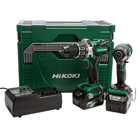 HiKOKI KC18DPL/JA 18v MULTI VOLT Brushless Twin Kit Combi Drill & Impact Driver 2x 2.5Ah/5.0Ah Batts