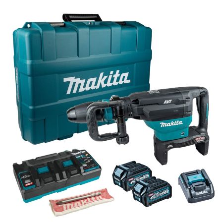Makita HM002GD02 Twin 40v Max XGT SDS Max Demolition Hammer Inc 2x 2.5Ah Batts