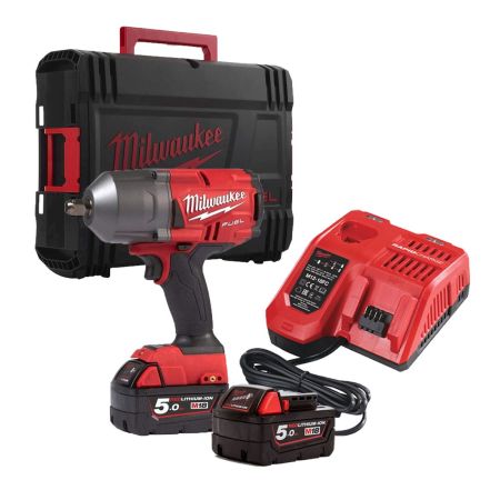 Milwaukee M18 FUEL FHIWP12-502X 18v Brushless 1/2" Impact Wrench With Pin Detent Inc 2x 5.0Ah Batts