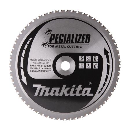 Makita B-33439 Specialized Saw Blade For Metal Cutting 305mm x 25.4mm x 60T