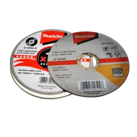 Makita D-18764-10 Thin Cutting Discs in Tin x10 Pcs 115mm