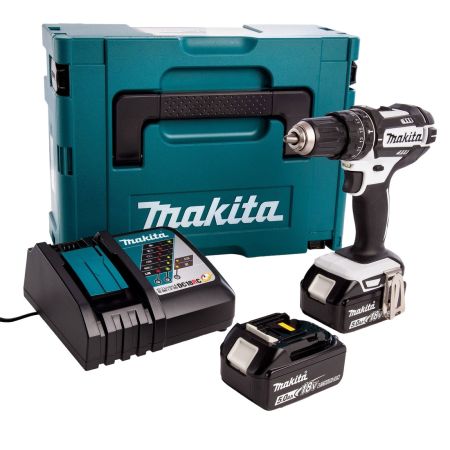 Makita DHP482RTWJ 18v LXT White Combi Drill Inc 2x 5.0Ah Batteries