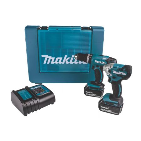 Makita DLX2336S 18v LXT Cordless Combo Kit DTD156 Impact Driver & DHP453 Combi Drill Inc 2x 3.0Ah Batts