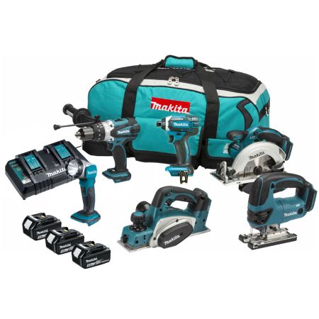 Makita DLX6067PT 18v 6 Piece Kit inc 3x 5Ah Batts with Twin Charger