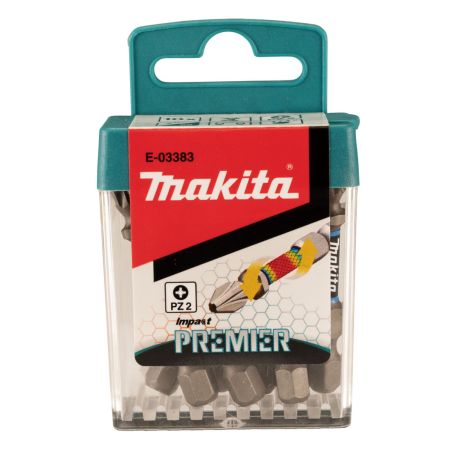 Makita E-03383 Impact Premier Double Ended PZ2 Bits 50mm x 1/4" Pack x10 Pcs
