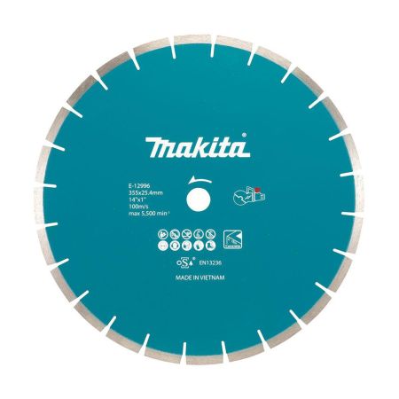 Makita E-12996 355 x 25.4mm Segmented Diamond Wheel For CE001G