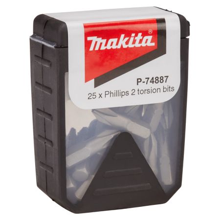 Makita P-74887 Torsion Screwdriver Bits PH2 x 25mm x25 Pcs