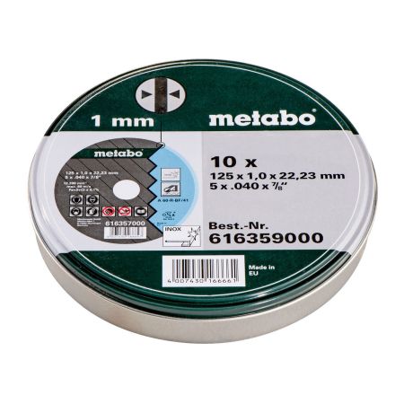 Metabo Cutting Discs SP 125 x 1.0 x 22.23mm Inox TF 41 x10 Pcs 616359000